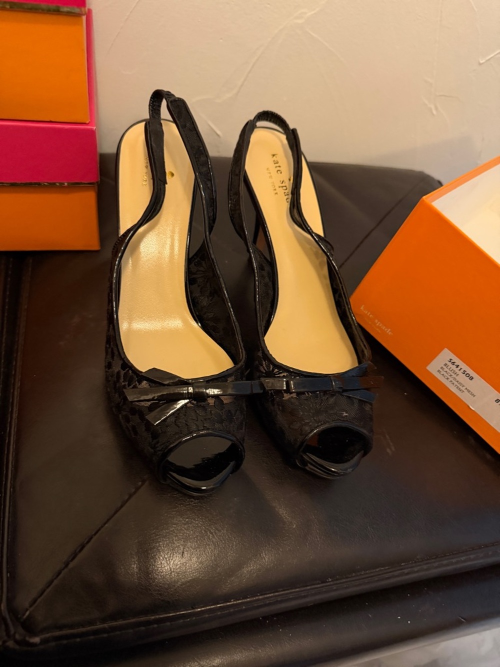 kate spade Black Lace Stiletto Heels